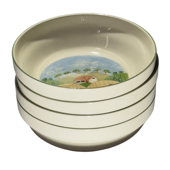 Sangostone Country Cottage Stoneware Bowl 6.5" Dia. Set Of 4 - Picture 4 of 9